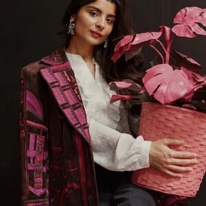 Peter Nygard Pink and Brown Blazer